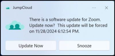 Windows App Catalog software update notification.