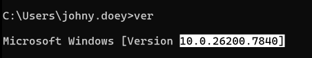 A screenshot showing command prompt in Windows device.