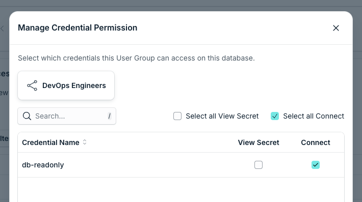 Database Credential Access card