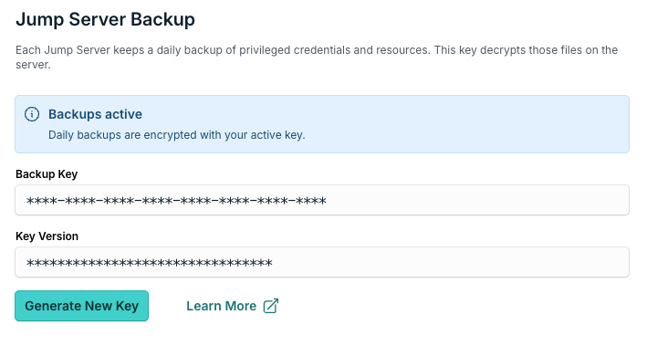 Jump Server Backup active state