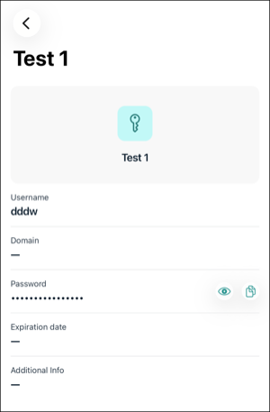 A screen showing credential details in the JumpCloud Protect app