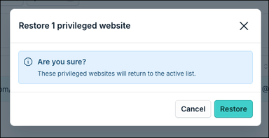 Restore a Privileged Website