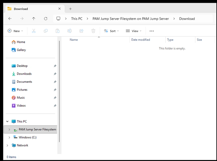 PAM drive under This PC in Windows File Explorer
