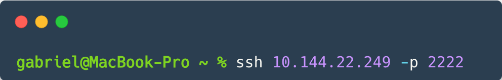 SSH connection to the Jump Server in a terminal.