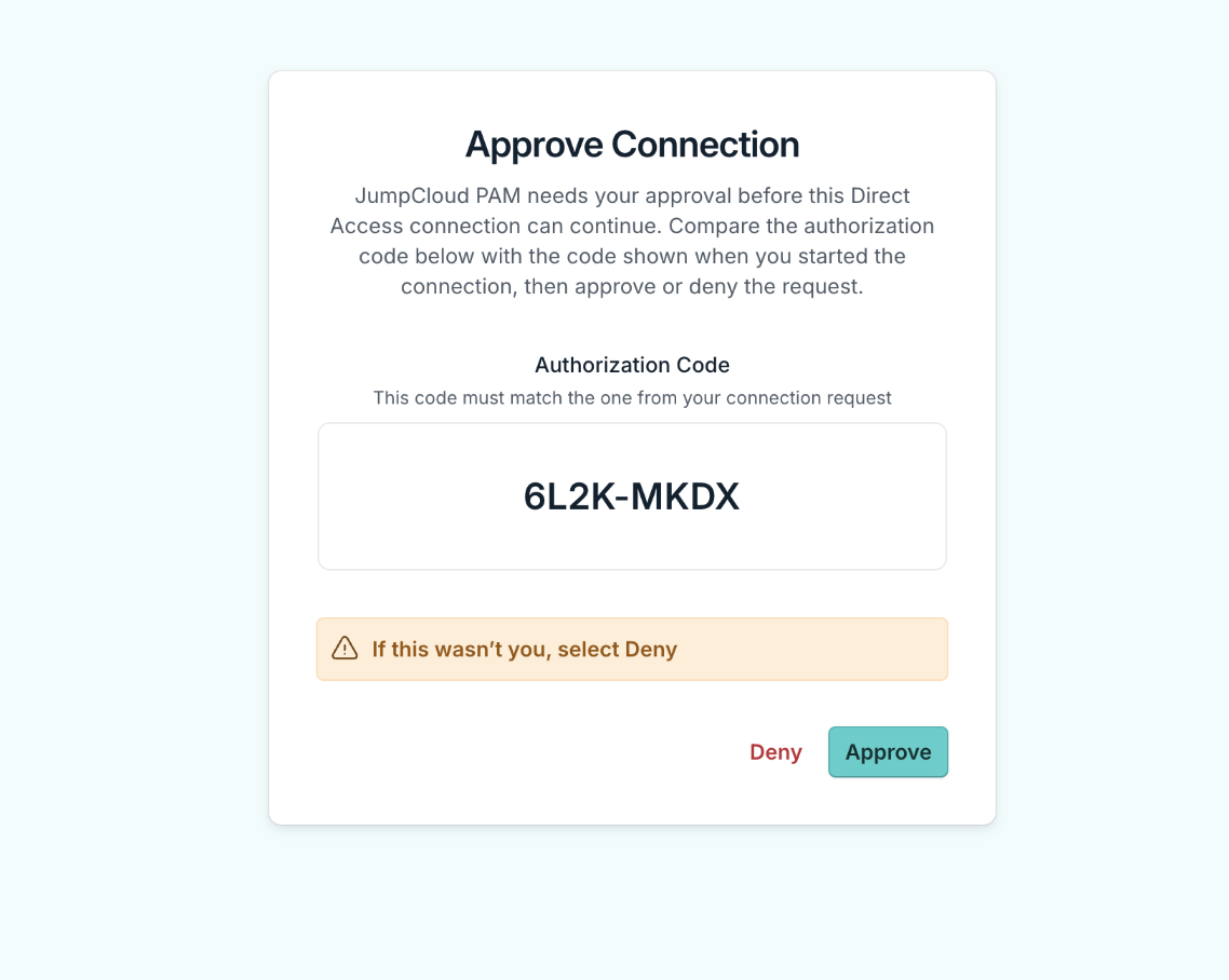 Approve Connection page in the browser.